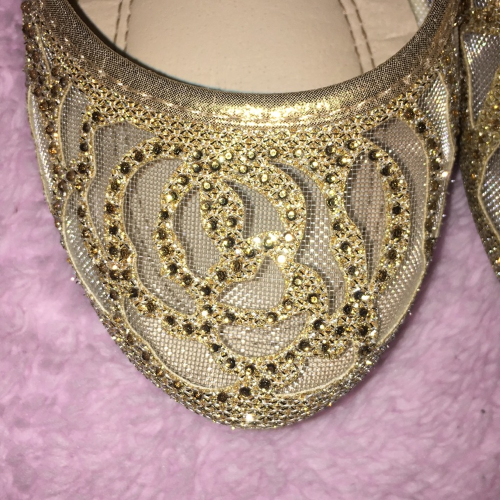 Gold Rhinestone Flats - Picture 4 of 4